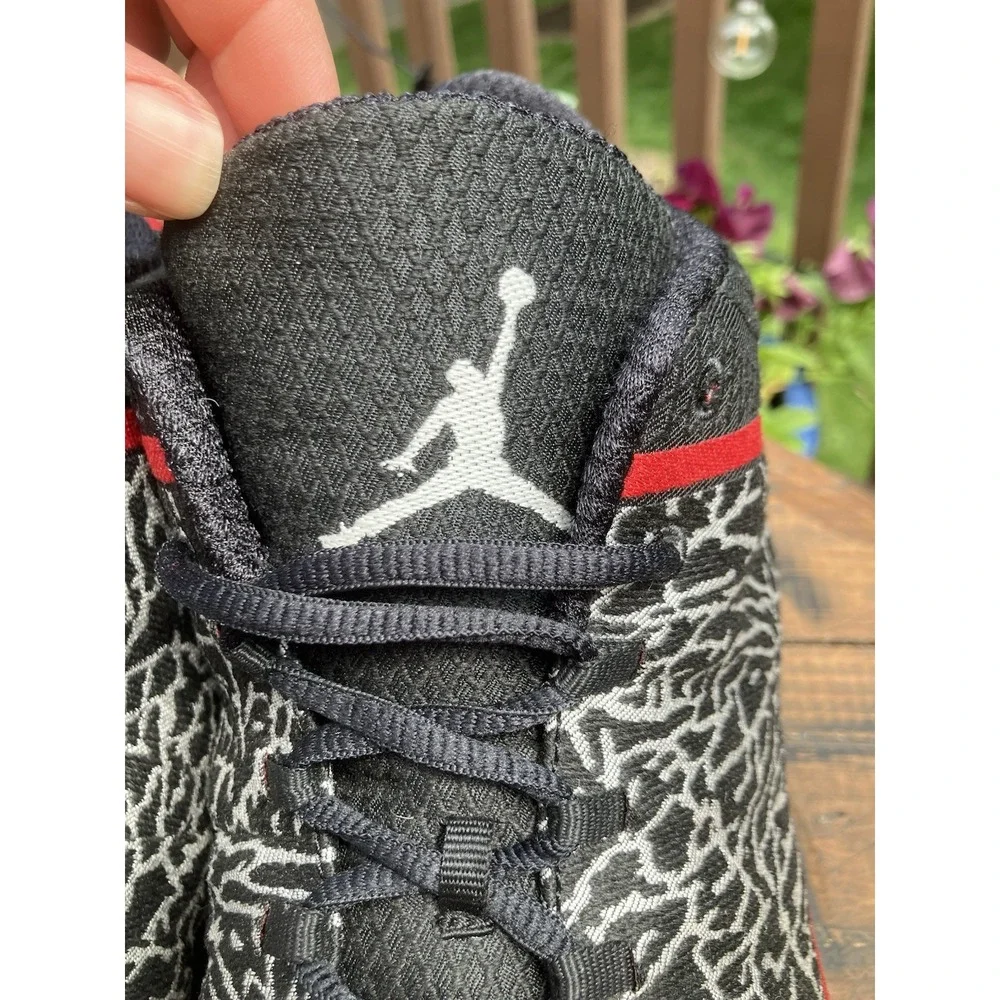 Air Jordan 29 XX9 Black Gym Red Elephant Print Woven Men's Size 14 695515-023